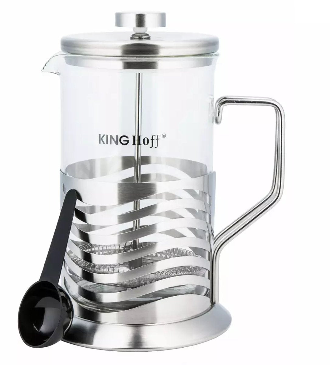 Kinghoff Glass and Stainless Steel Teapot - 0.35 Litre - Compact and Stylish - Dishwasher Safe