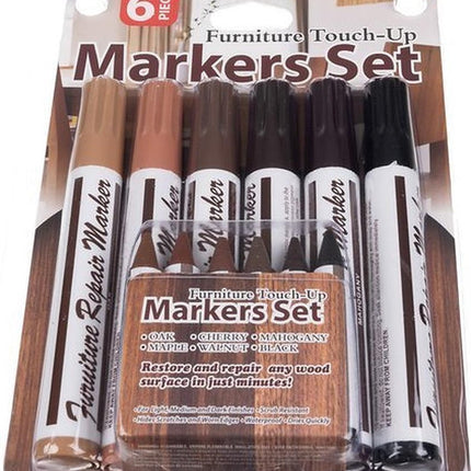 Marker Set - Meubel Reparatie Stiften - 6 stiften - 6 krijtjes
