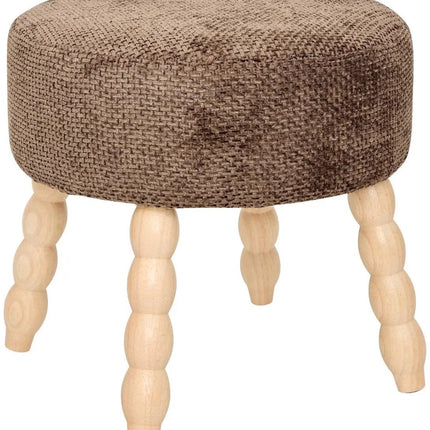 Spolo Tonka Brown Tabouret - Tabouret multifonctionnel, table d'appoint ou pouf - Pieds en bois - Assise marron -
