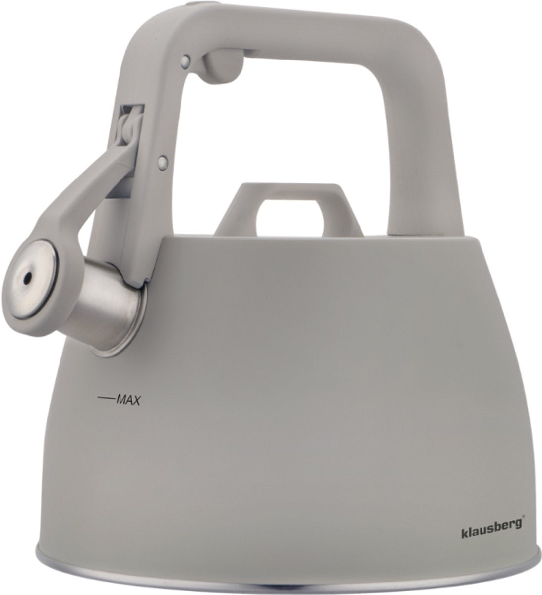 Klausberg 7916 fluitketel RVS – grijs, 2,5 liter, ook voor inductie