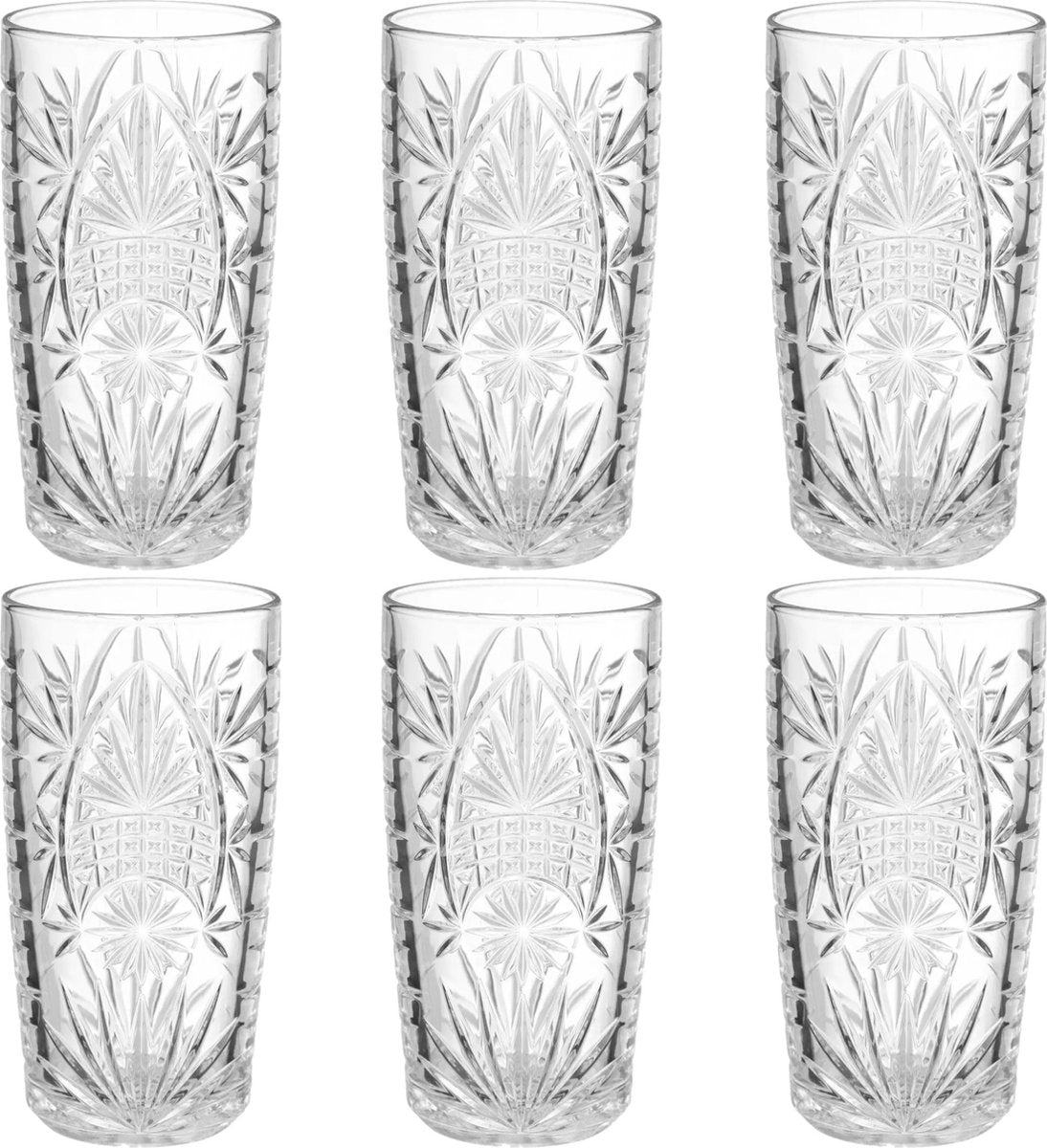 Secret de Gourmet - Set van 6x stuks longdrink glazen Ayla - 350 ml - van glas - Drinkglazen - Waterglazen