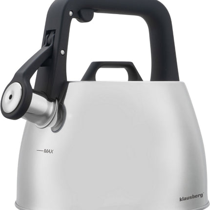 Klausberg 7914 - Bouilloire sifflante - 2,5 litres - Acier inoxydable - argenté