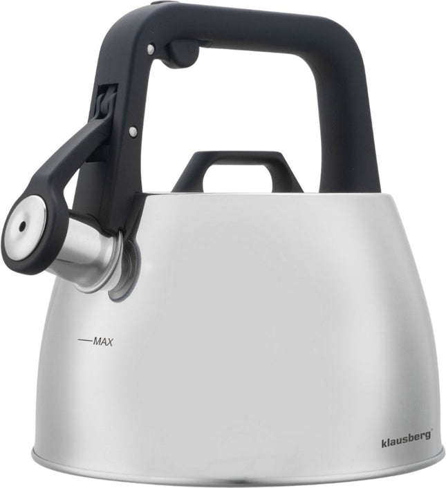 Klausberg 7914 - Bouilloire sifflante - 2,5 litres - Acier inoxydable - argenté