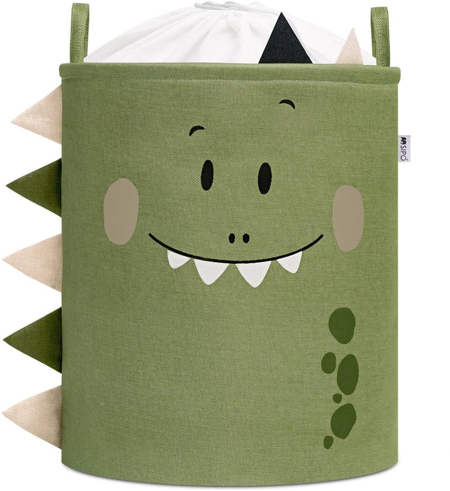 Dino Tête Panier de Rangement Jouets - XXL Boîte de Rangement Résistante à l'Eau - Coffre en Polyester avec Cordon de Serrage - 63 Litres - 40x40x50 cm - Panier à Linge - Panier à Vêtements - Panier à Jouets - Sipo