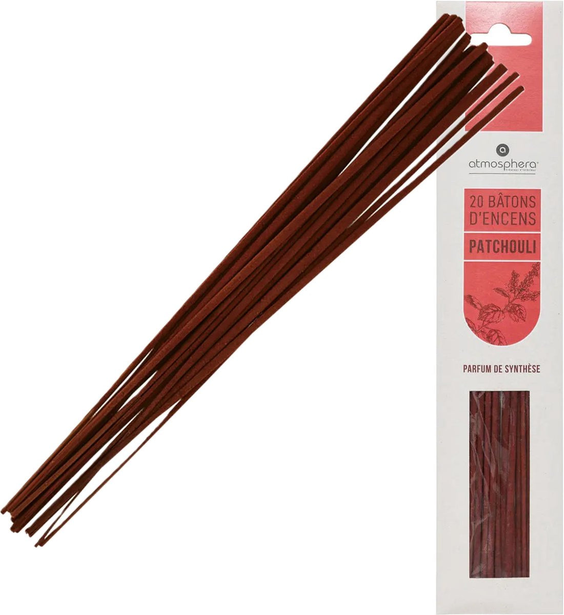 Atmosphera Incense sticks in Patchouli scent - value pack - 20x sticks - 25 cm - Relaxing - Calming
