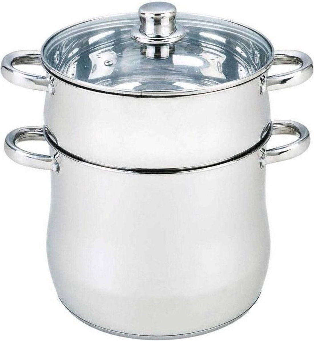 Royal Swiss Couscous Pot with Glass Lid - Stainless Steel - 12 Litres
