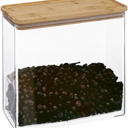 5Five - Pot de conservation cuisine - Berlino - plastique/bambou - 3000 ml