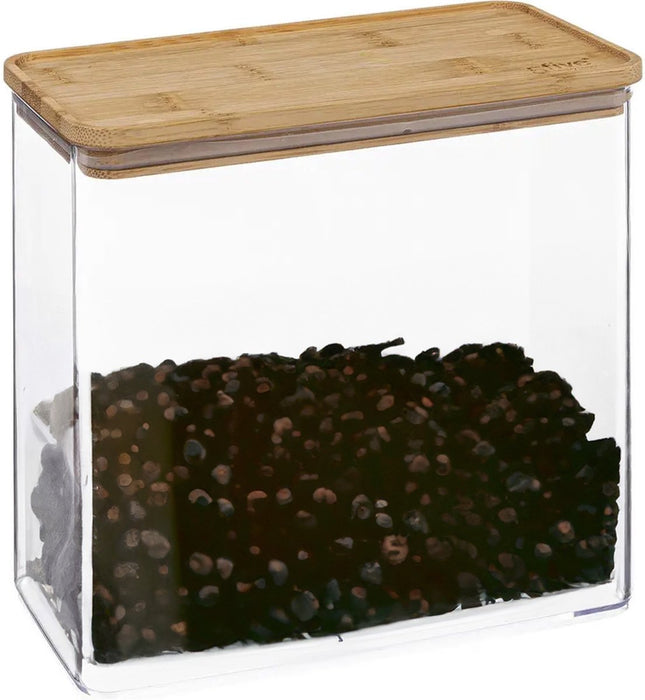 5Five - Pot de conservation cuisine - Berlino - plastique/bambou - 3000 ml