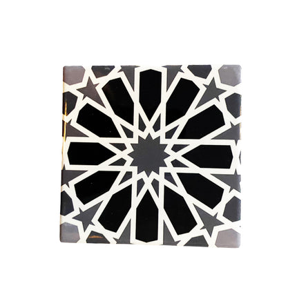 Sous-verres marocains en céramique noir et blanc