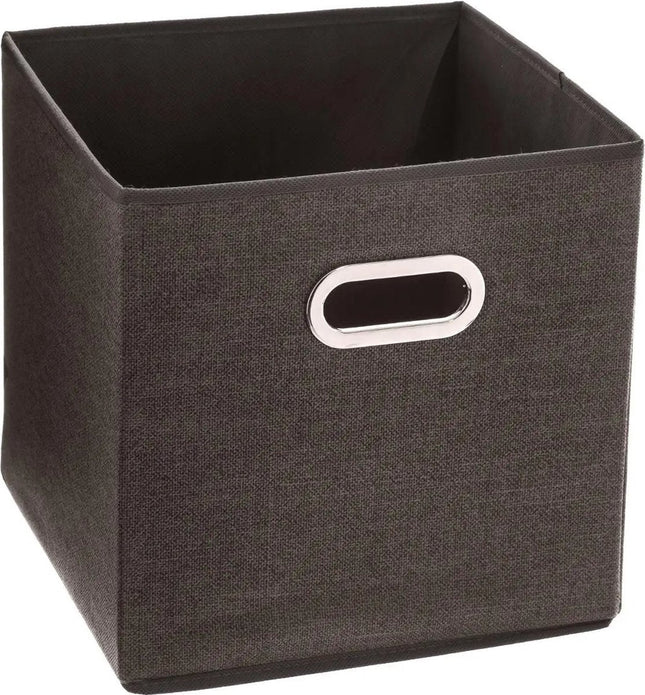 5Five Panier de rangement/panier de placard marron - lin - 29 litres - 31 x 31 x 31 cm - Boîte de rangement - Paniers pour étagères