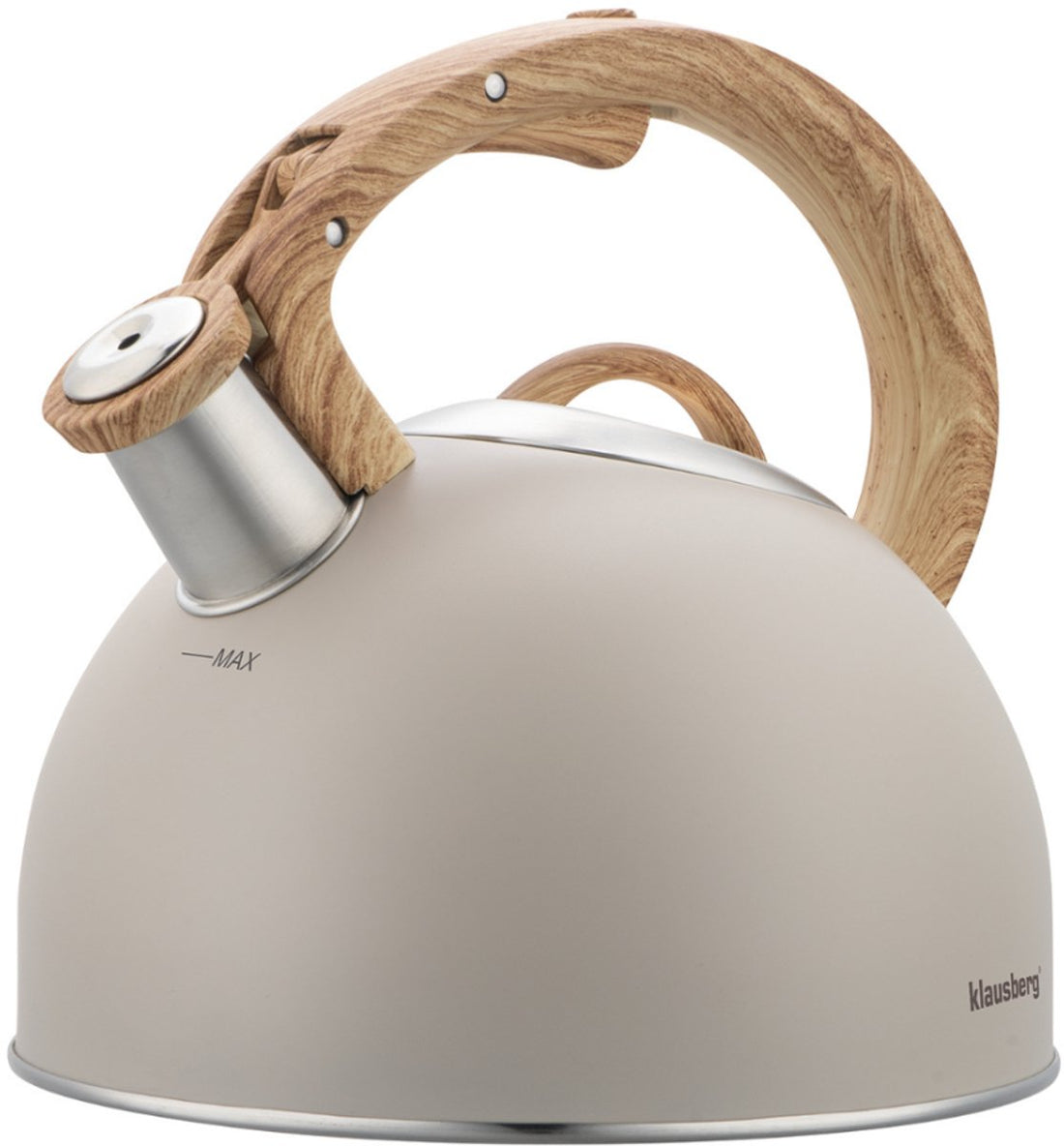 Klausberg 7913 - Fluitketel met fluit - 2. 5 liter - RVS - beige