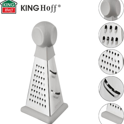 Kinghoff Râpe 3 Faces Pyramide - Râpe Multifonction avec 3 Surfaces de Râpage - Râper, Râper Fin et Zester - 15,8 cm - KH-1987