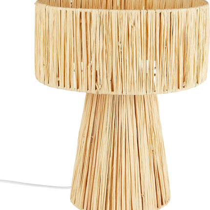Atmosphera Lampe de table en Raphia - Ø28xH34cm - Beige