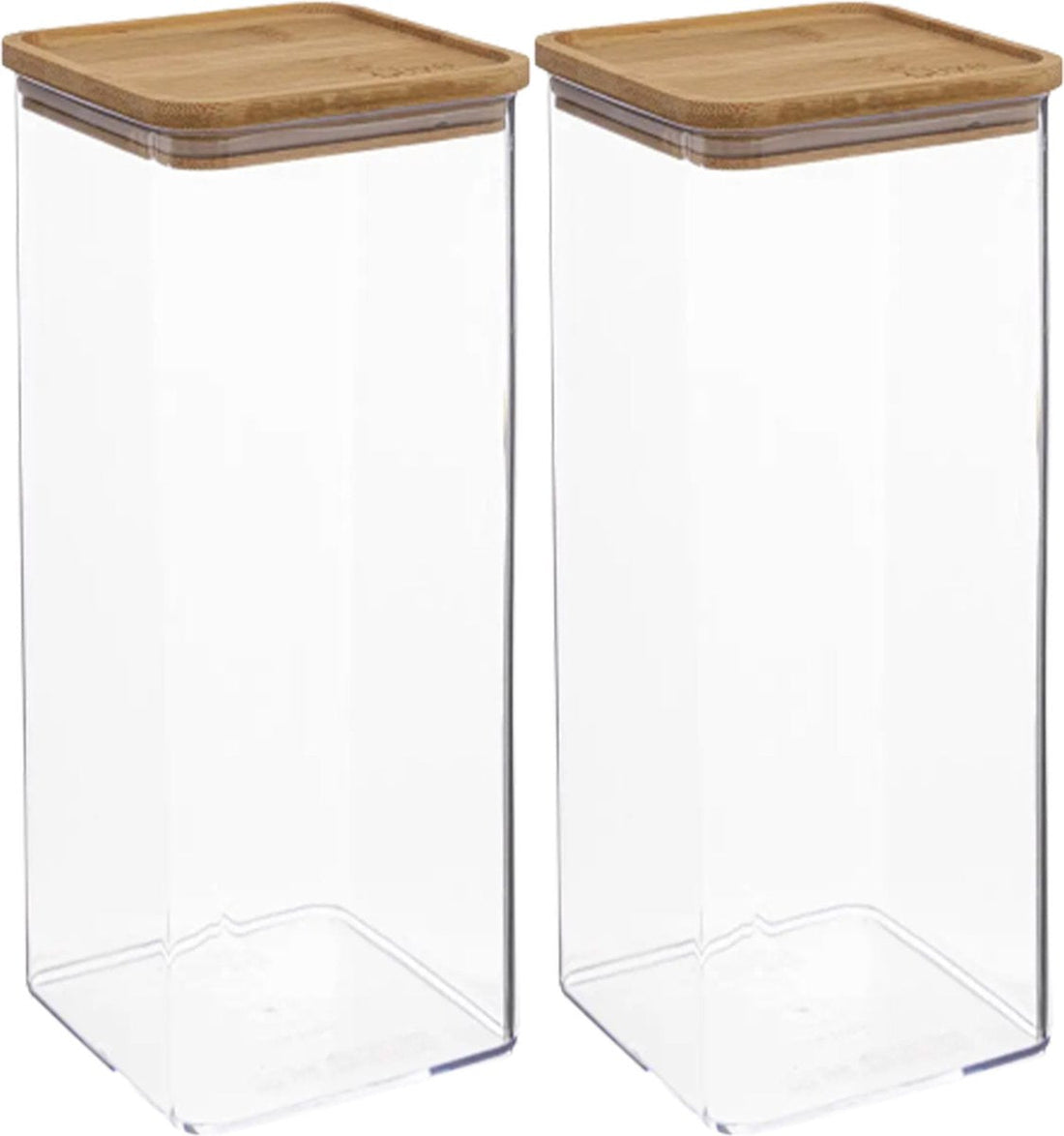 5Five - Küchenvorratsdose - Berlino - 2er Set - Kunststoff/Bambus - 2000 ml