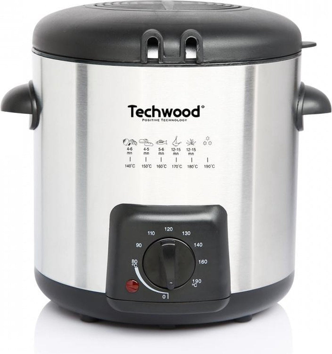 TECHWOOD MINI DEEP FRYER AND FONDUE POT 2-IN-1 STAINLESS STEEL
