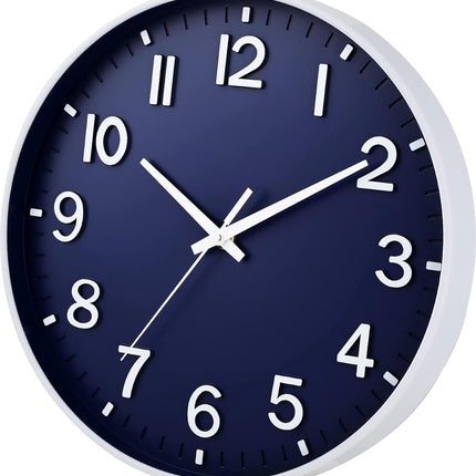 Horloge murale silencieuse de 30 cm avec aiguille des secondes fluide et chiffres arabes sans tic-tac pour salon, cuisine, bureau, chambre à coucher