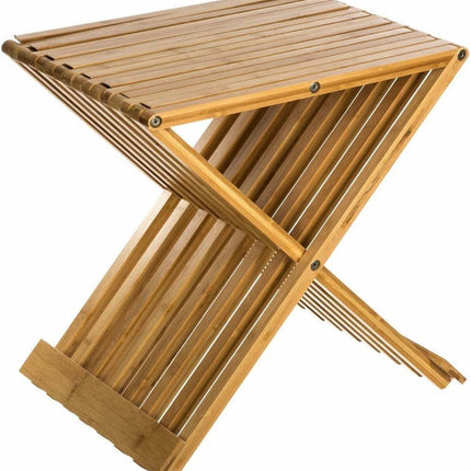 5Five Tabouret - pliant - bambou - 40 x 32 x 45 cm - siège de salle de bain