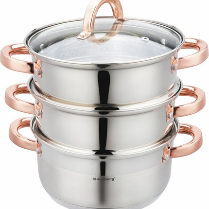 Klausberg 7729 - autocuiseur vapeur - 4 pièces - 20 cm - inox - toutes sources de chaleur