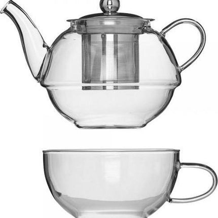 Tea for one / Tea4one van glas / theepotje voor 1 persoon 600ml en kop