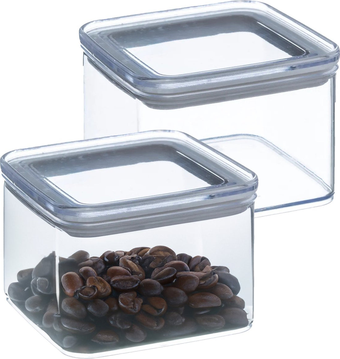 5Five Vorratsdose - 2er-Set - Küche/Lebensmittel - Kunststoff - 500 ml - luftdichter Deckel - transparent - 10 x 10 x 7 cm