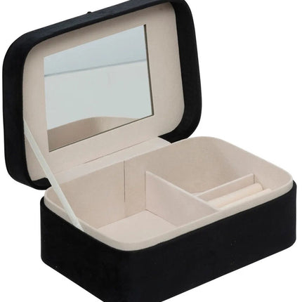 Atmosphera Boîte à bijoux Bijou - 15 x 9 x 21 cm - noir - Boîte à bijoux avec couvercle - avec miroir et compartiments