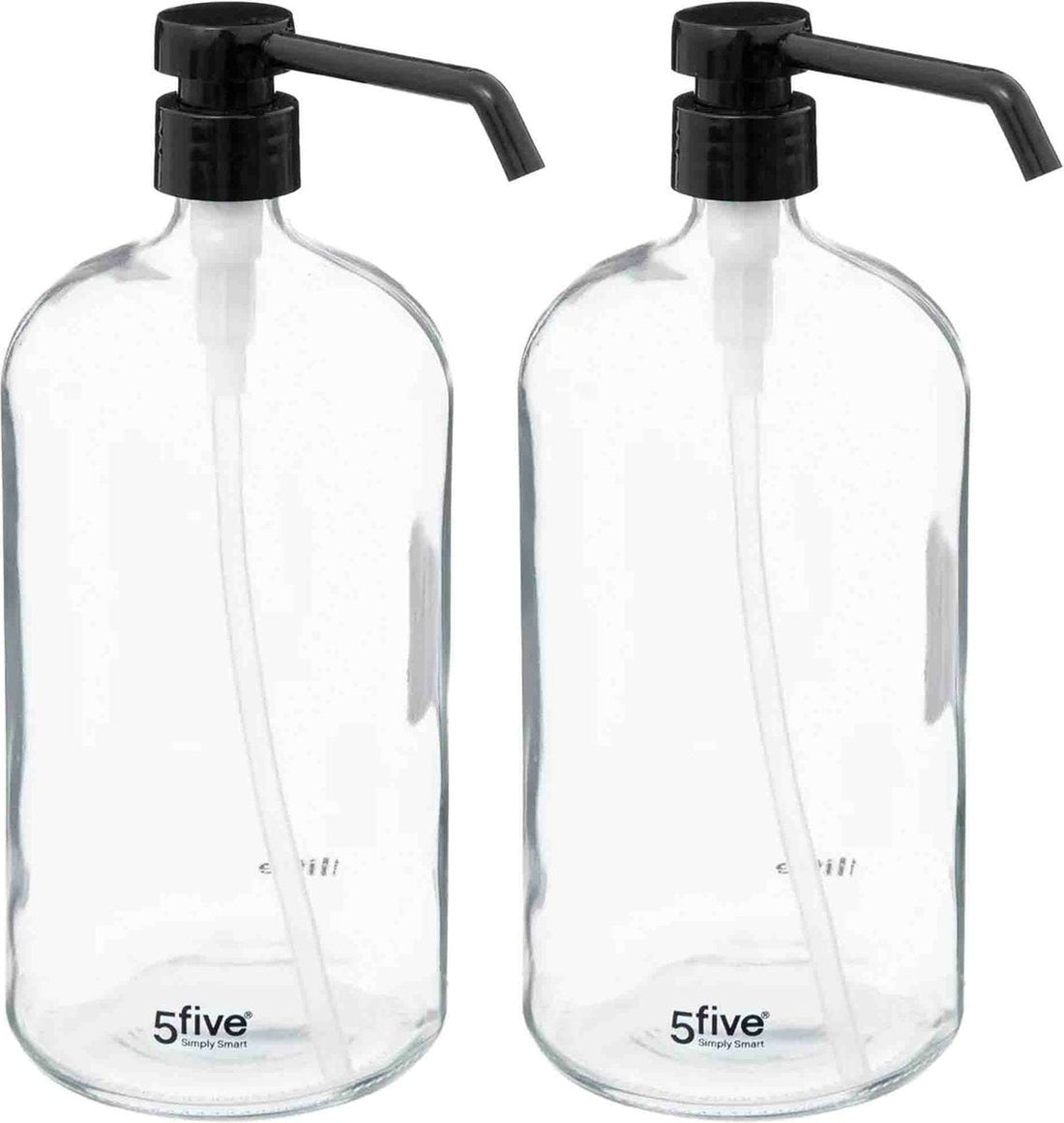 5five Glass Soap Dispensers - 2 pieces - 1 liter