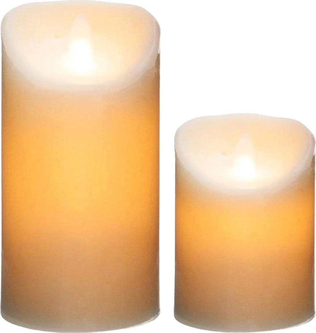Atmosphera led stompkaarsen, set van 2 – warm licht, 10 en 20 cm hoog