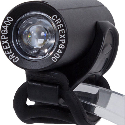 Fietsverlichting LED BF-902 VERK GROUP - Voorlamp - 350 Lumen - USB Oplaadbaar - 4 Lichtstanden - Waterdicht IPX6 - Zwart - Siliconen Bevestigingsband - Fiets Accessoire