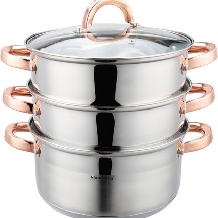 Klausberg 7732 - autocuiseur à vapeur - 4 pièces - 22 cm - acier inoxydable - toutes sources de chaleur