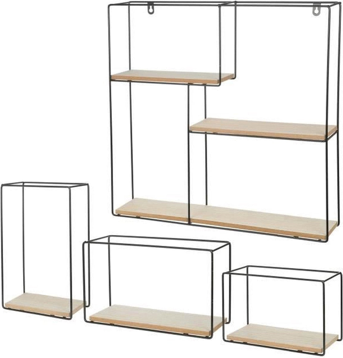Atmosphera Wandplanken set van 4 - wandrek - wandbox - grote set wandrekjes