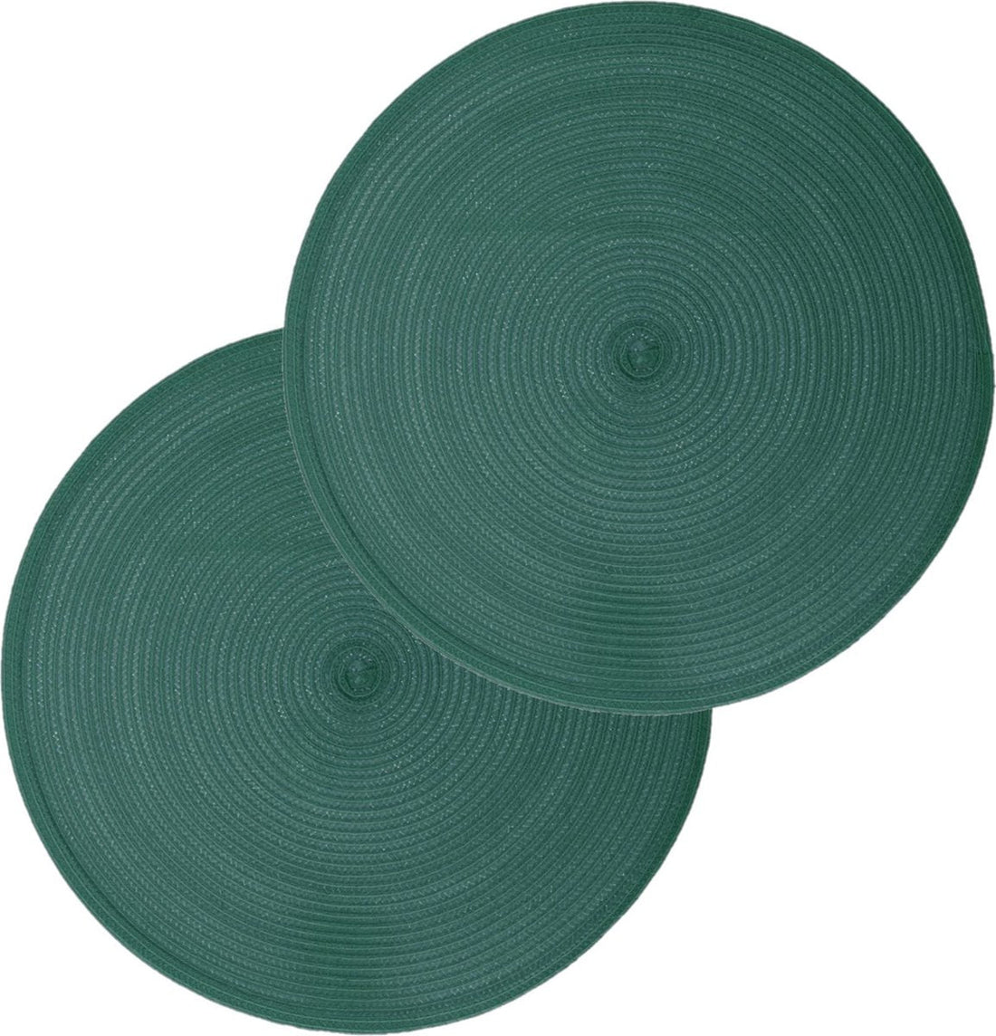 Secret de Gourmet round placemat - Set of 8 pieces - emerald green - woven plastic - Dia 38 cm - Placemats
