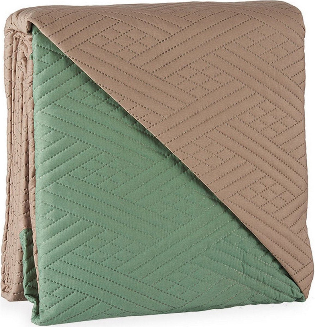 Reversible bedspread Natural Beige Green (260 x 240 cm)