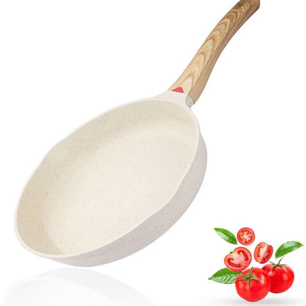 Poêle à frire - Poêle wok - sauteuse induction revêtement antiadhésif résistant aux rayures - Ivoire - Sans PFOA - 20cm -