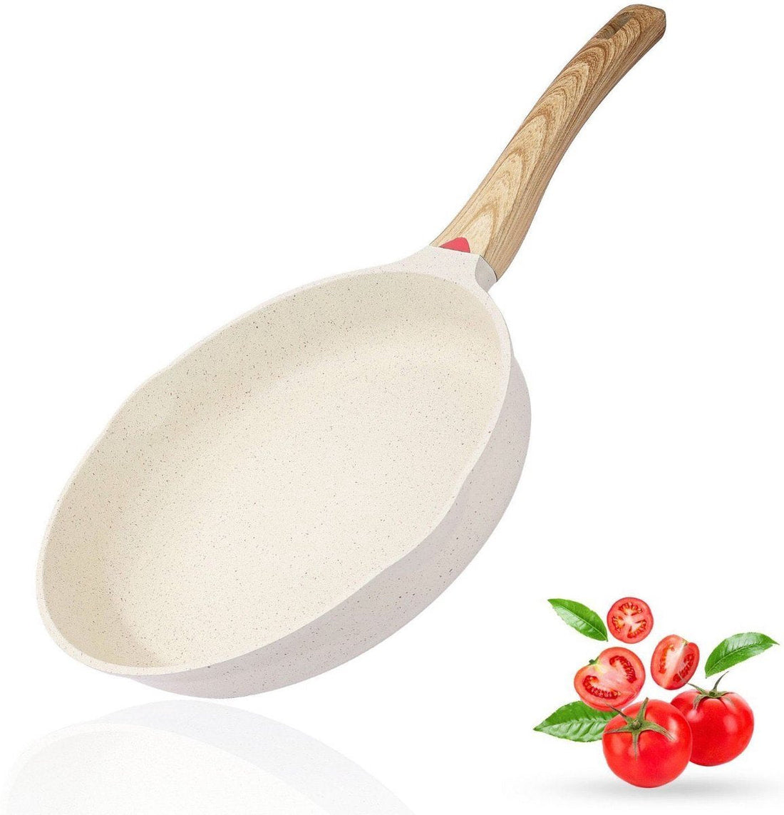 Frying pan - Wok pan - sauté pan induction scratch-resistant coating - Ivory - PFOA free - 20 cm