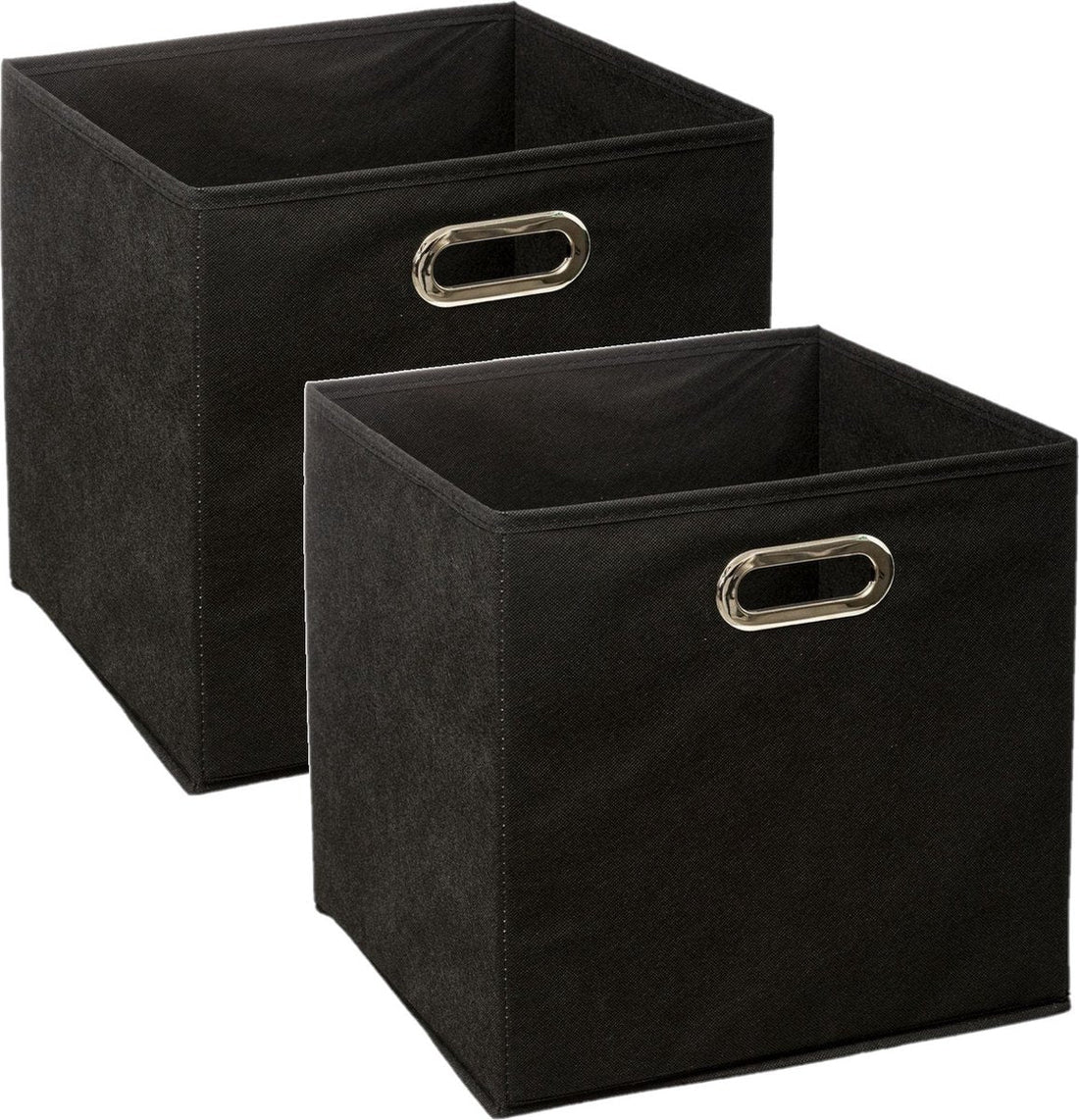 5Five Aufbewahrungskorb/Schrankkorb schwarz - 4er-Set - Leinen - 29 Liter - 31 x 31 x 31 cm - Aufbewahrungsbox - Regalkörbe