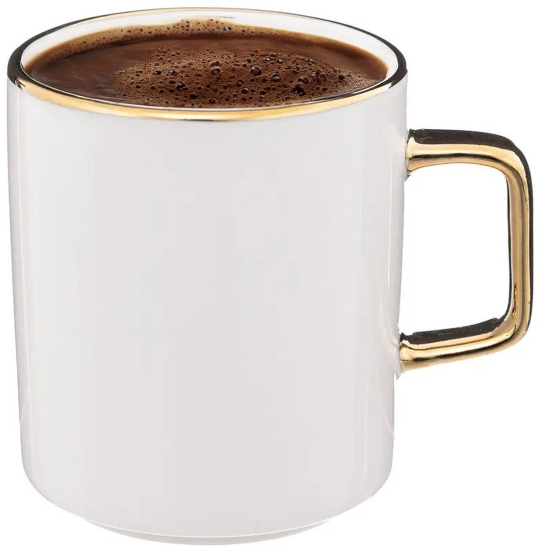 Secret de Gourmet Kaffeetassen Athena - 6er-Set - Keramik - weiß / gold - 350 ml - 8 x 9 cm