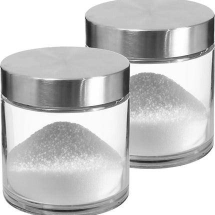 2x bocaux/récipients de conservation en verre de 0,75L avec couvercle en acier inoxydable - 750 ml - Récipients de conservation avec couvercle hermétique