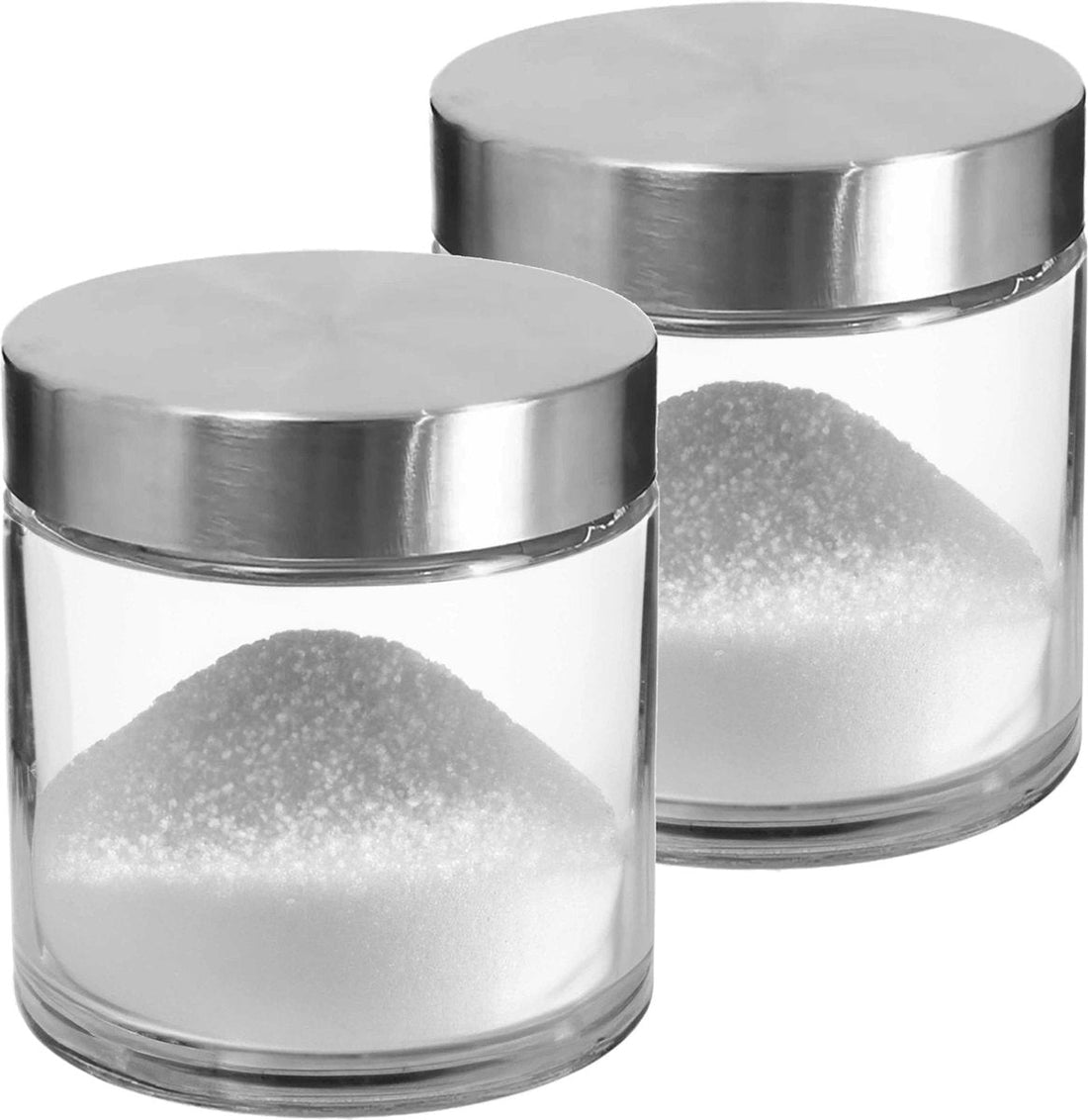 2x stuks voorraadbussen / voorraadpotten 0, 75L glas met RVS deksel - 750 ml - Voorraadpotten met luchtdichte deksel