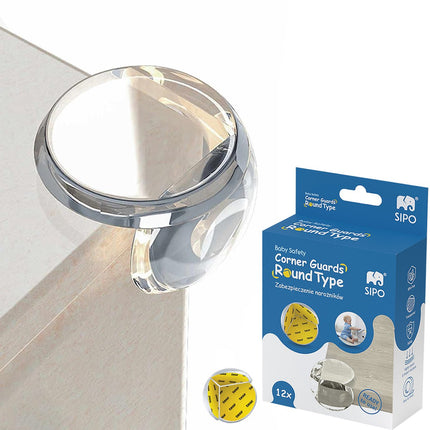 SIPO Protection de coins - Lot de 12 protections transparentes pour meubles - Contre les chocs et les chutes - SBS-EC51 - Protection de table - Protection pour bébé et enfant