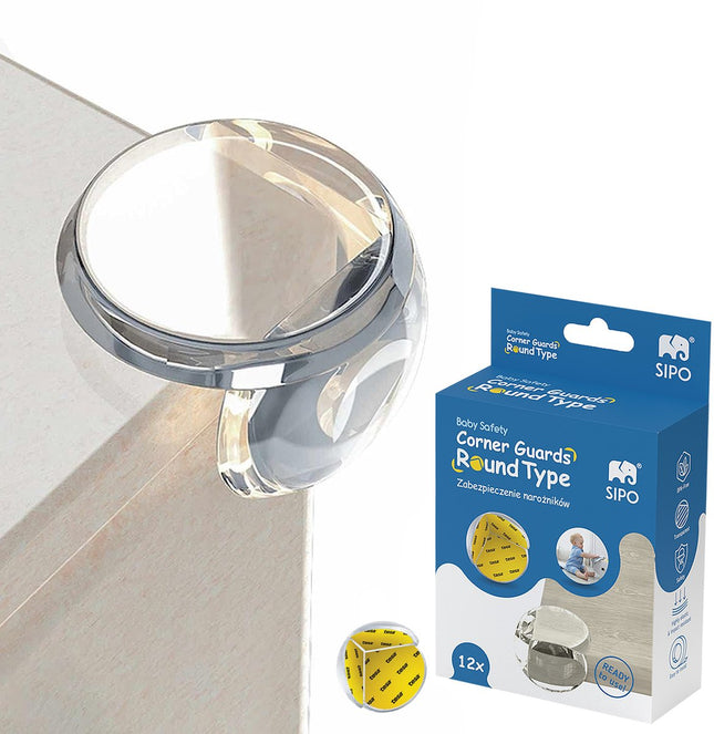 SIPO Protection de coins - Lot de 12 protections transparentes pour meubles - Contre les chocs et les chutes - SBS-EC51 - Protection de table - Protection pour bébé et enfant