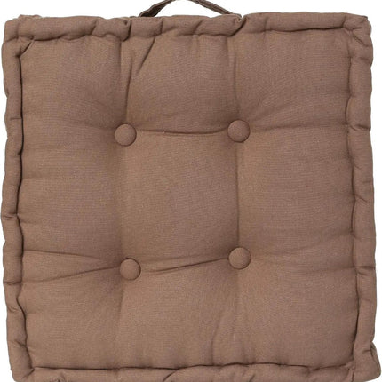 Atmosphera Vloerkussen Square - taupe - katoen - 40 x 40 x 8 cm - vierkant - Extra dik