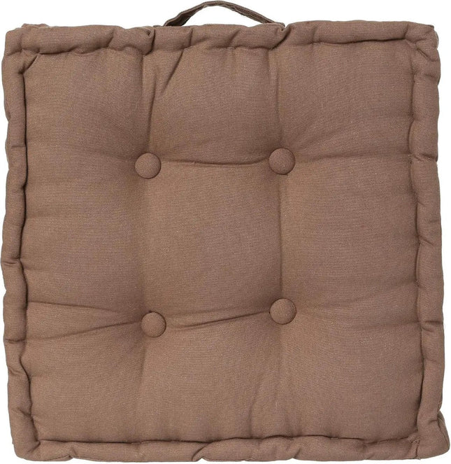 Atmosphera Vloerkussen Square - taupe - katoen - 40 x 40 x 8 cm - vierkant - Extra dik