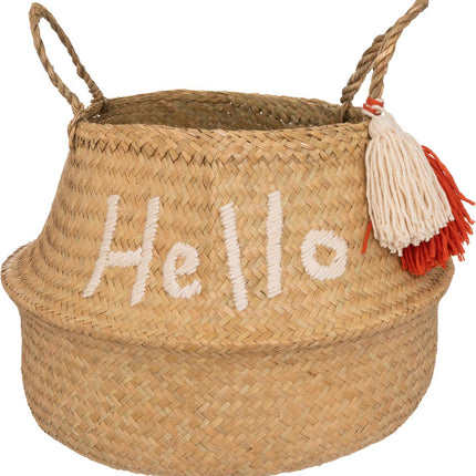 Atmosphera Kids Hello Panier de rangement en osier Ø35x30cm - Beige