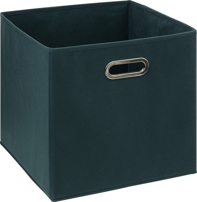 5Five Panier de rangement/panier de placard - Vert émeraude - 31 x 31 x 31 cm - 29 litres - Paniers de rangement - Tissu avec fond renforcé - Pliable
