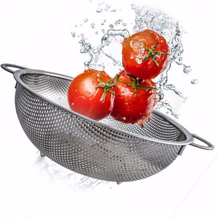 RVS keuken vergiet/zeef 28 cm - Keuken/koken benodigdheden - Pasta/aardappels/groente afgieten - Zeven/vergieten