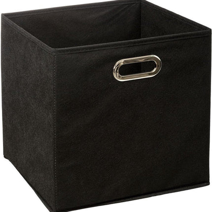 5Five Panier de rangement/panier de placard noir - lin - 29 litres - 31 x 31 x 31 cm - Boîte de rangement - Paniers pour étagères