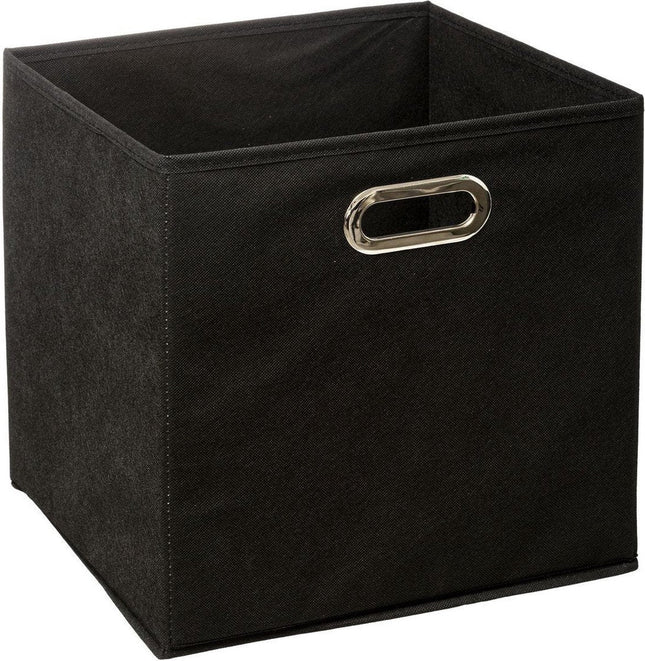 5Five Panier de rangement/panier de placard noir - lin - 29 litres - 31 x 31 x 31 cm - Boîte de rangement - Paniers pour étagères