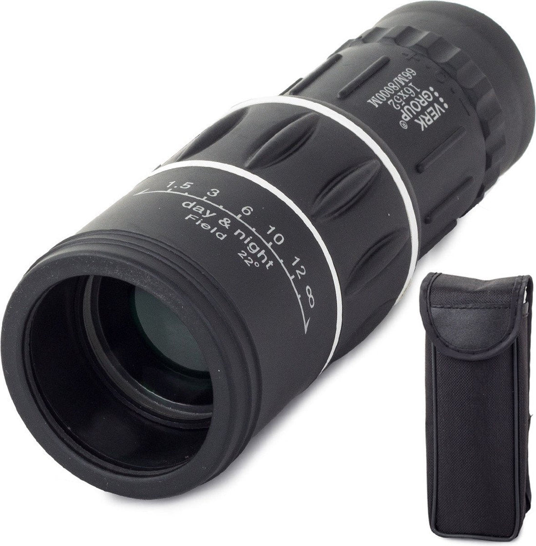 Monuculaire verrekijker - 16 x 52 - Scope - Dag - Nacht -Zwart - Hoes - Monokijker