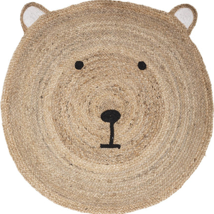 Atmosphera Kids Tapis jute ours - Dia 100 cm - Chambre d'enfant