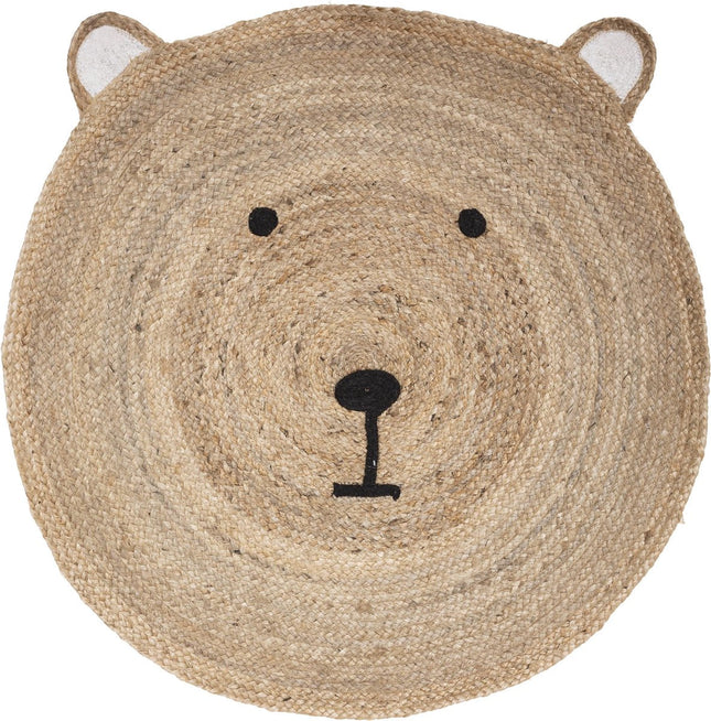 Atmosphera Kids Tapis jute ours - Dia 100 cm - Chambre d'enfant